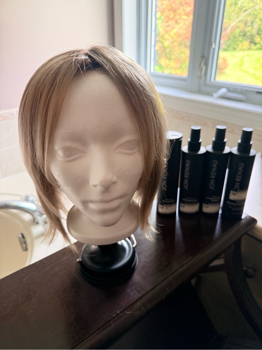 Blonde Short Layered Wig for Women - Natural Light Blonde with products